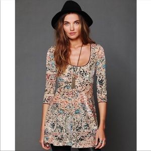FREE PEOPLE Musa Sand Velvet Tunic Mini Dress